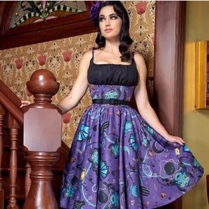 Size S Pinup Couture Holly Dress in Fortune Teller Print